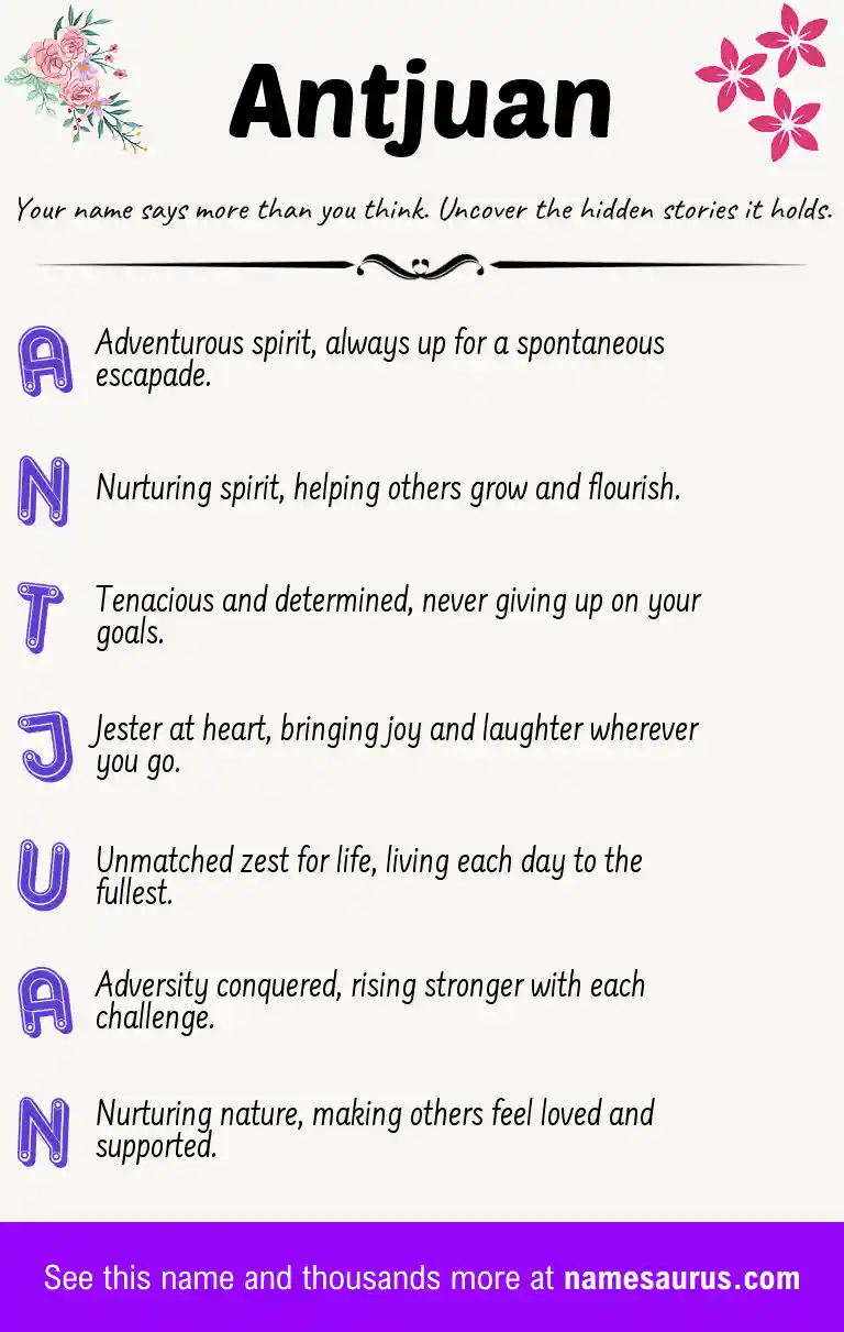 Acrostic poem about Antjuan.