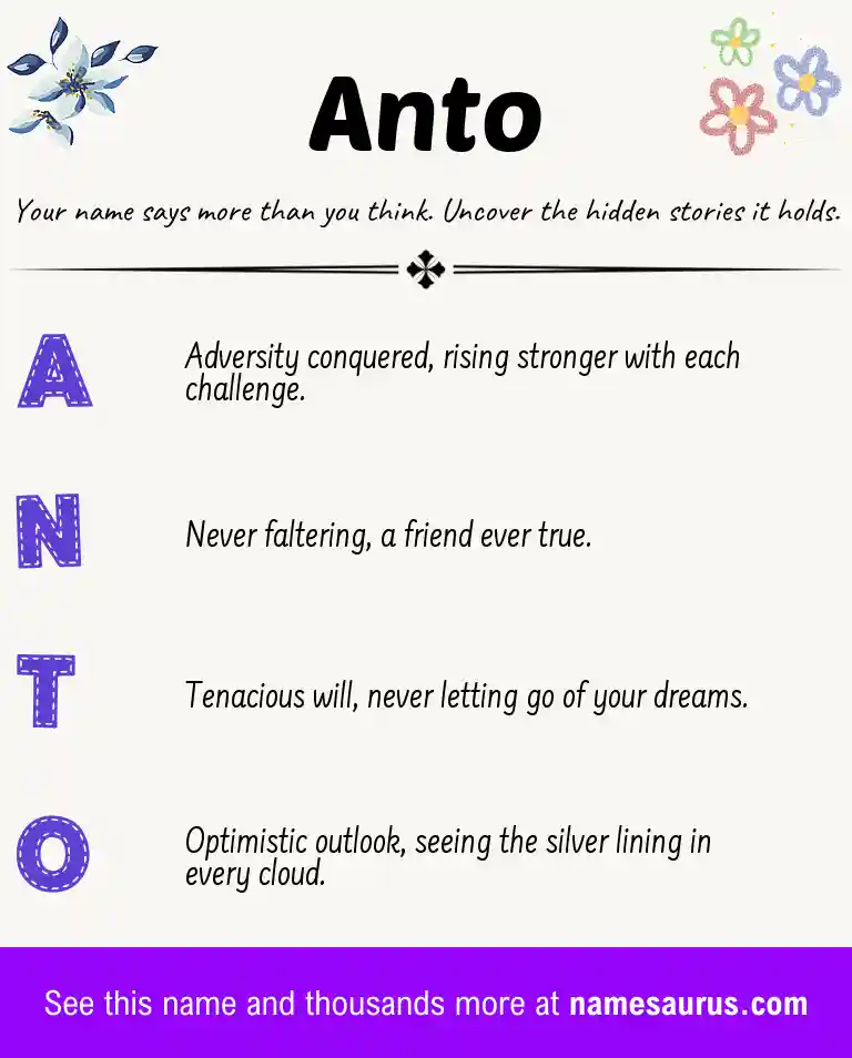 Acrostic poem about Anto.