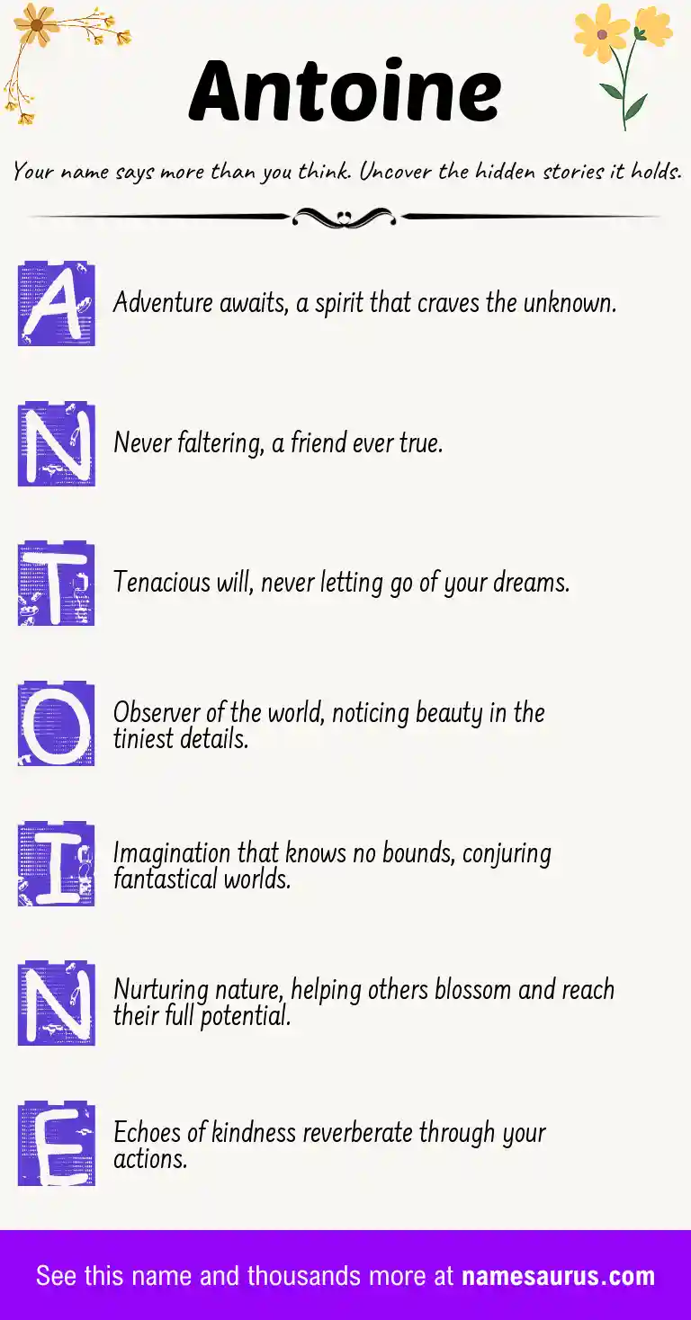 Acrostic poem about Antoine.