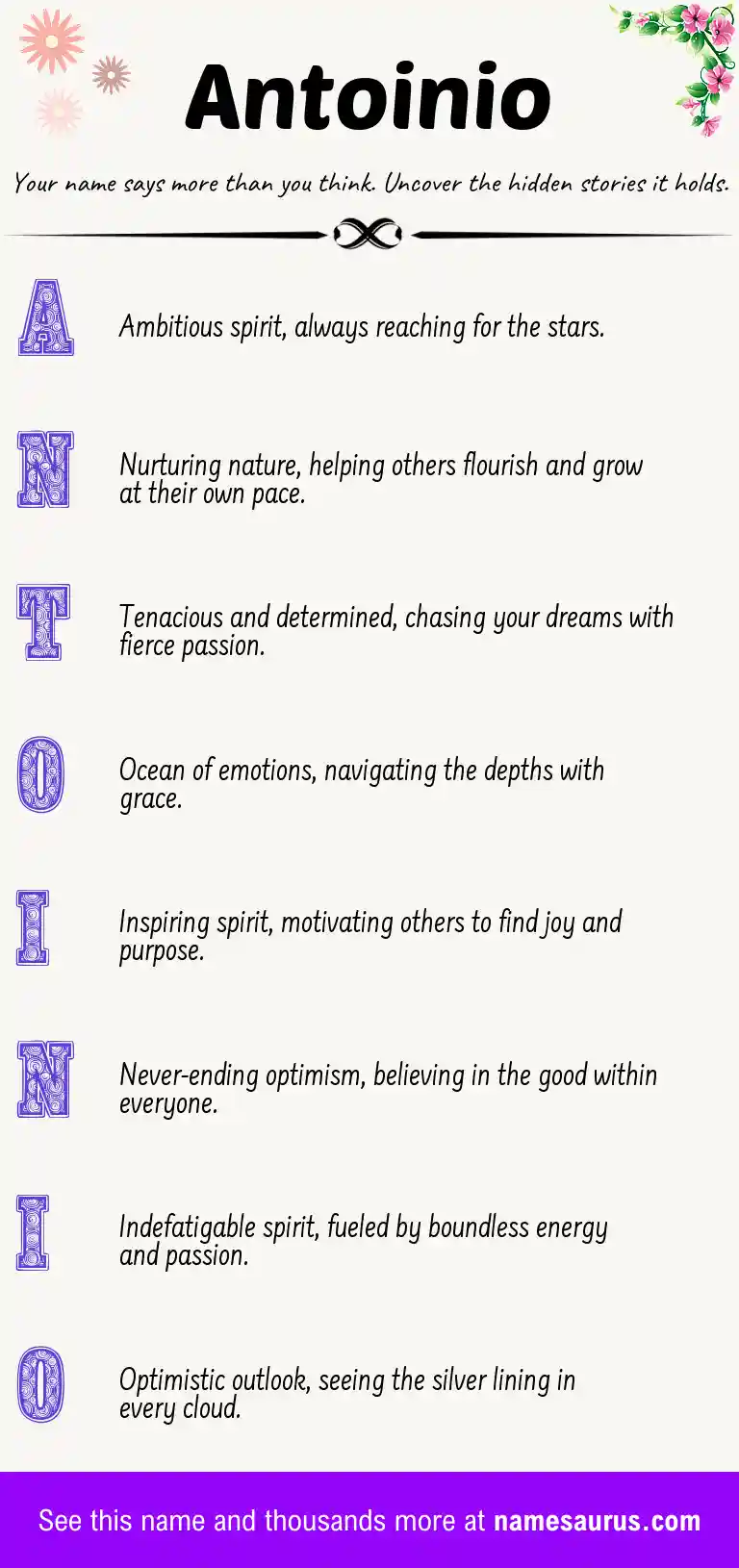 Acrostic poem about Antoinio.