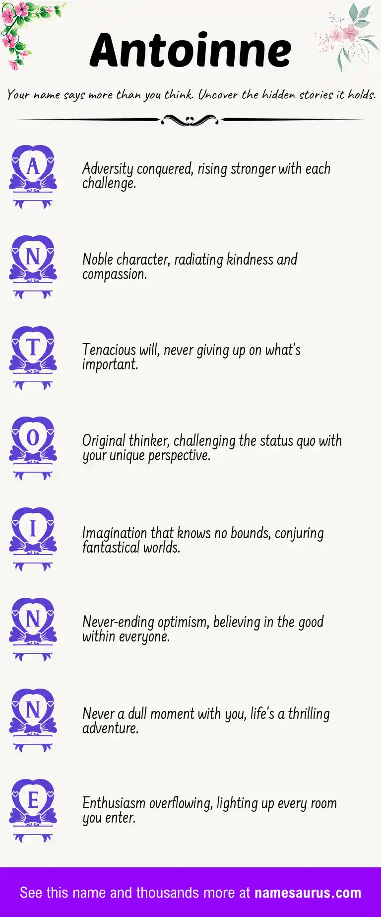 Acrostic poem about Antoinne.