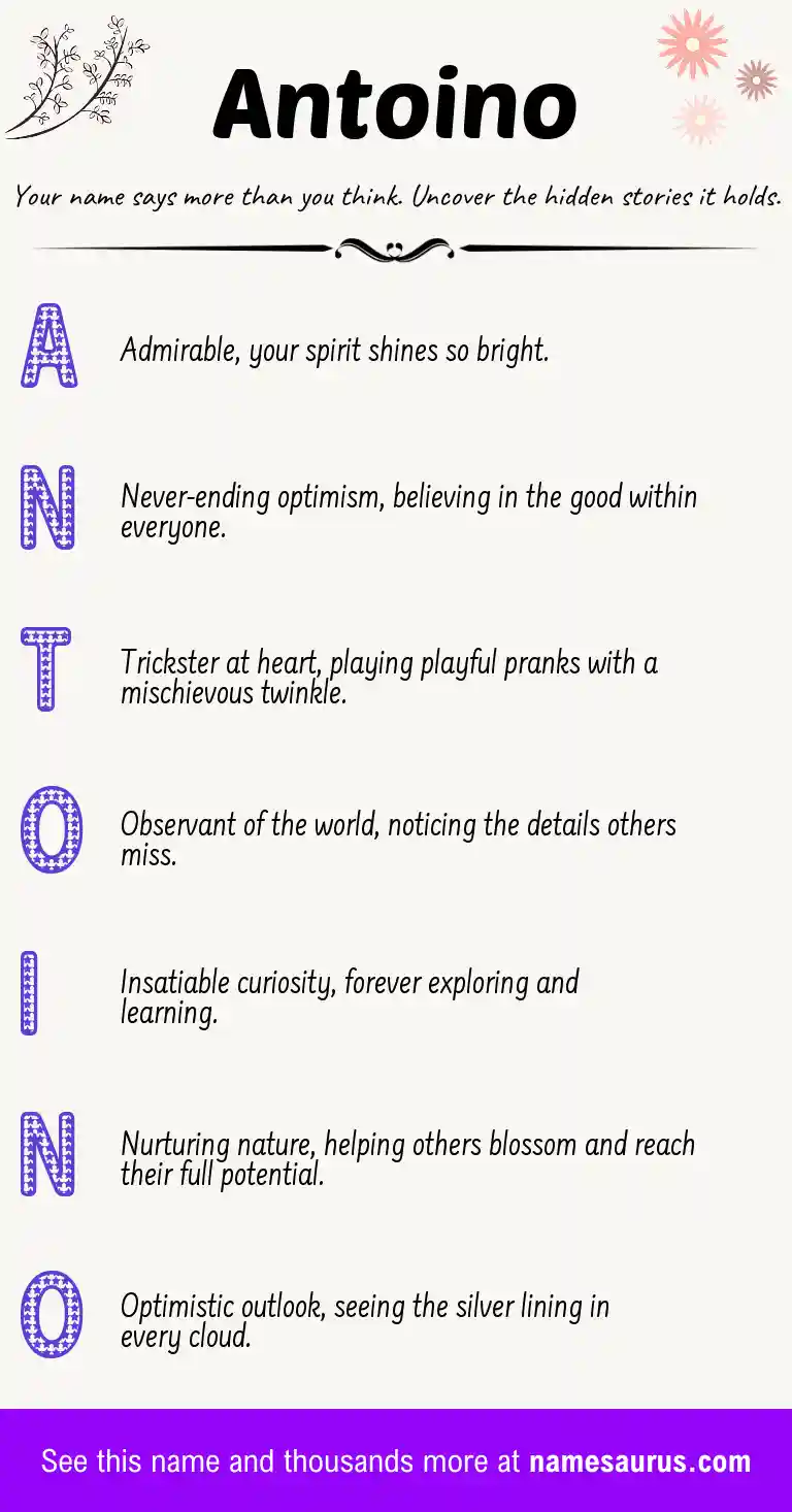 Acrostic poem about Antoino.
