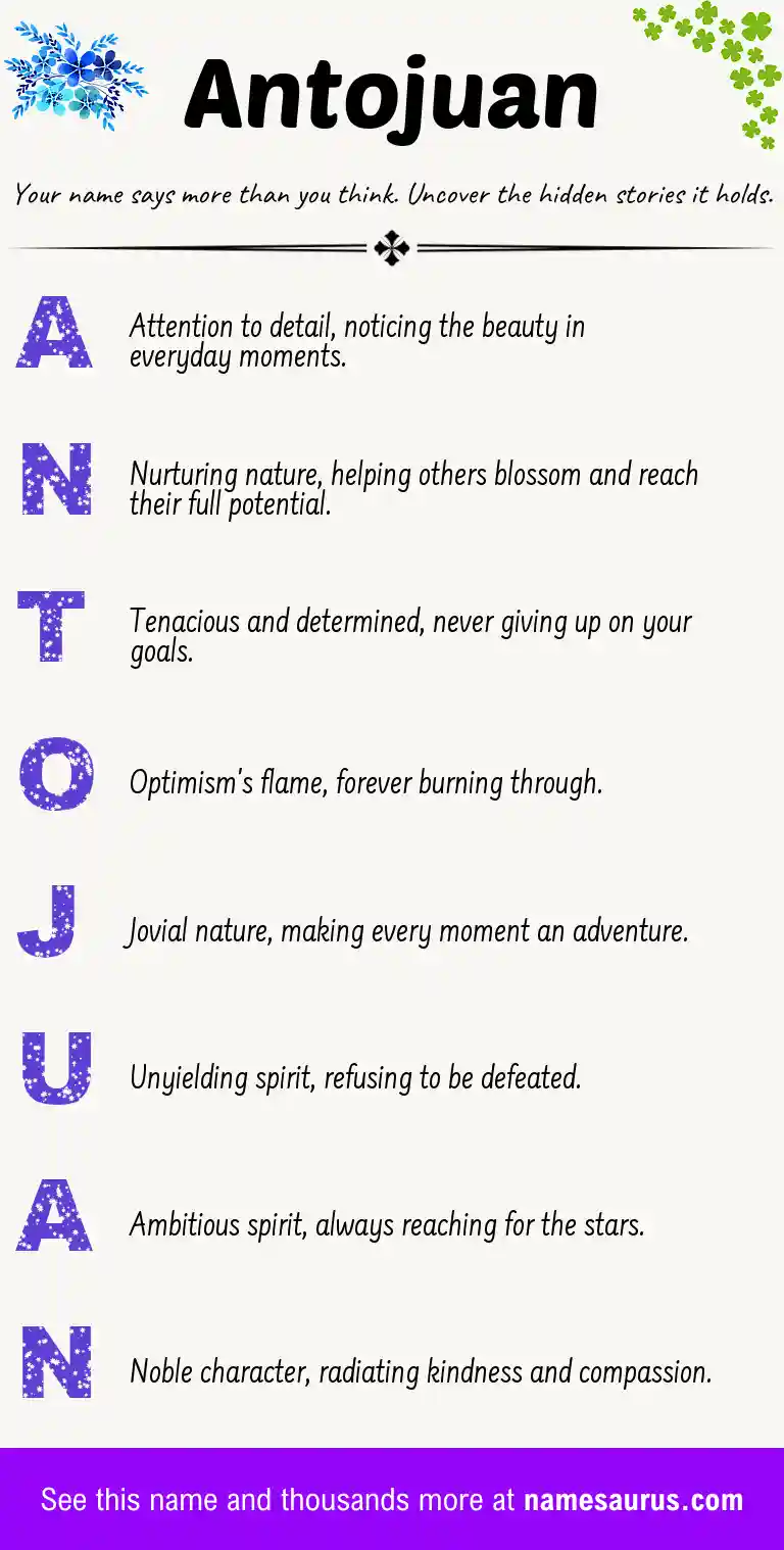 Acrostic poem about Antojuan.