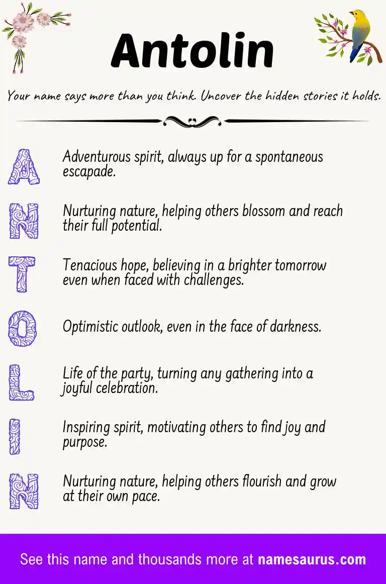 Acrostic poem about Antolin.