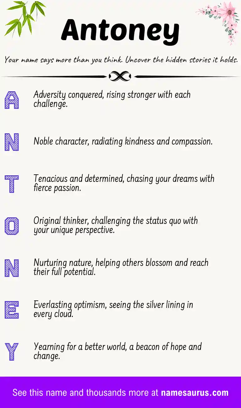 Acrostic poem about Antoney.
