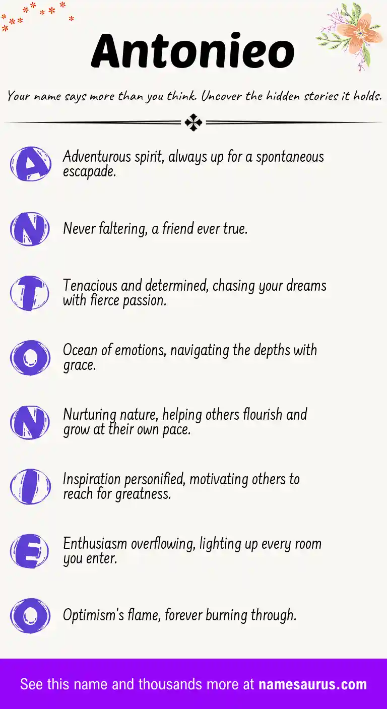 Acrostic poem about Antonieo.
