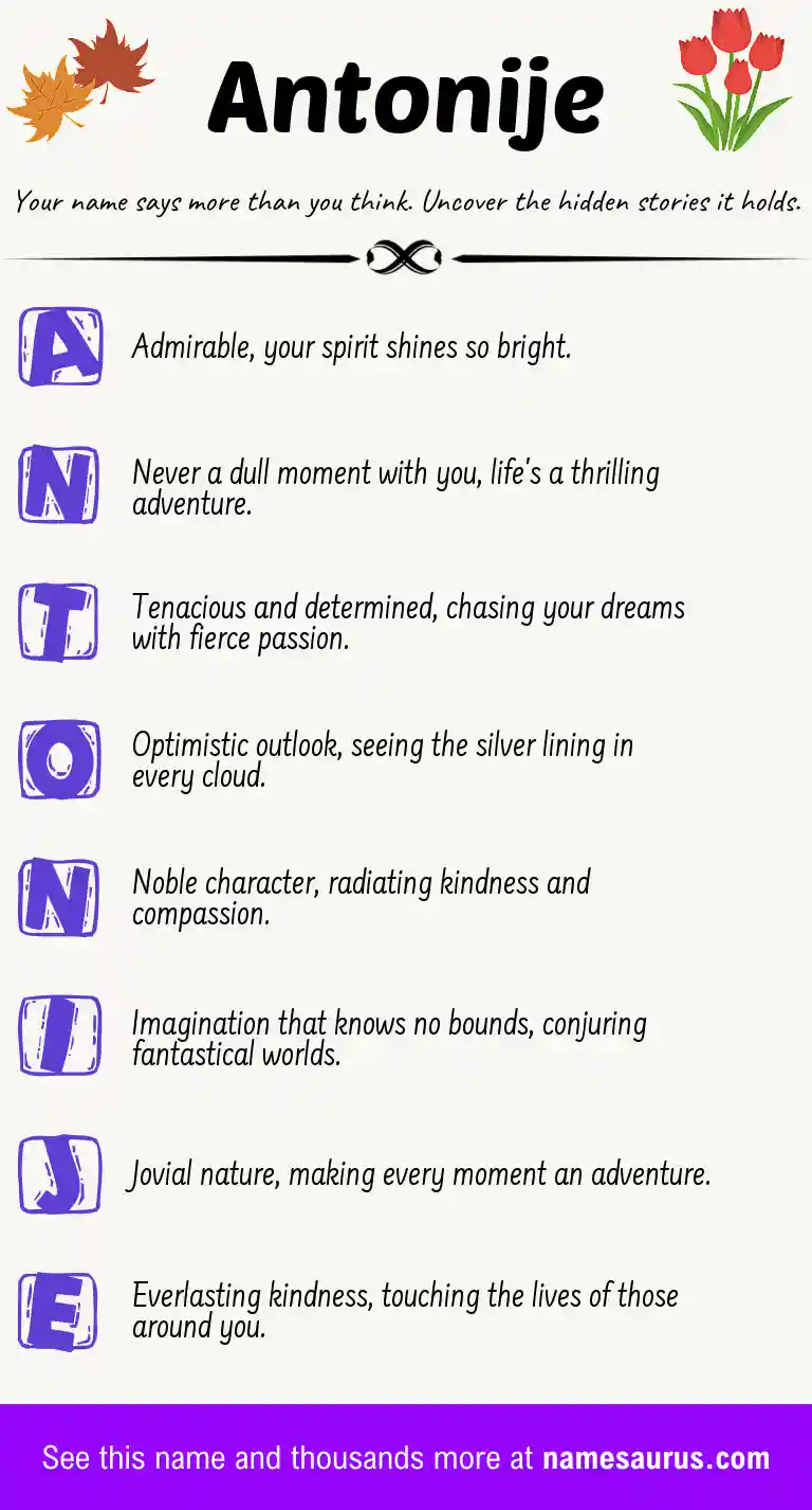 Acrostic poem about Antonije.