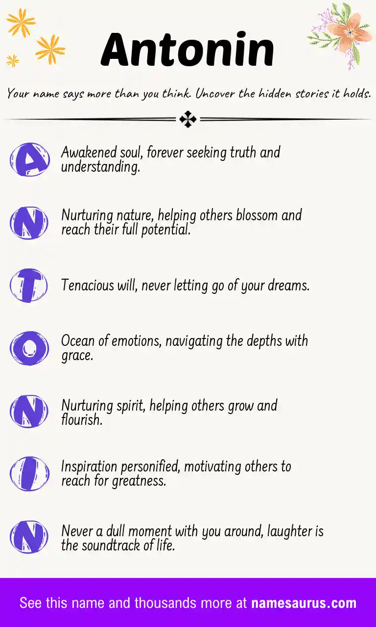Acrostic poem about Antonin.
