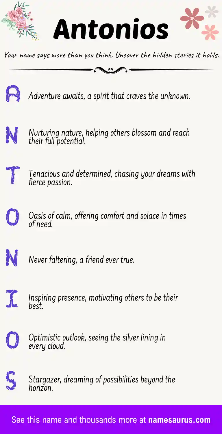 Acrostic poem about Antonios.