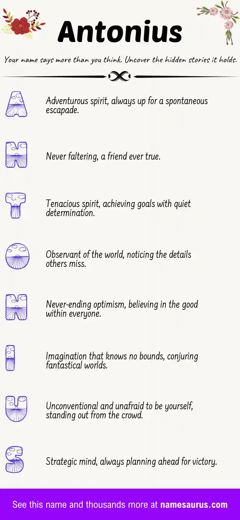 Acrostic poem about Antonius.