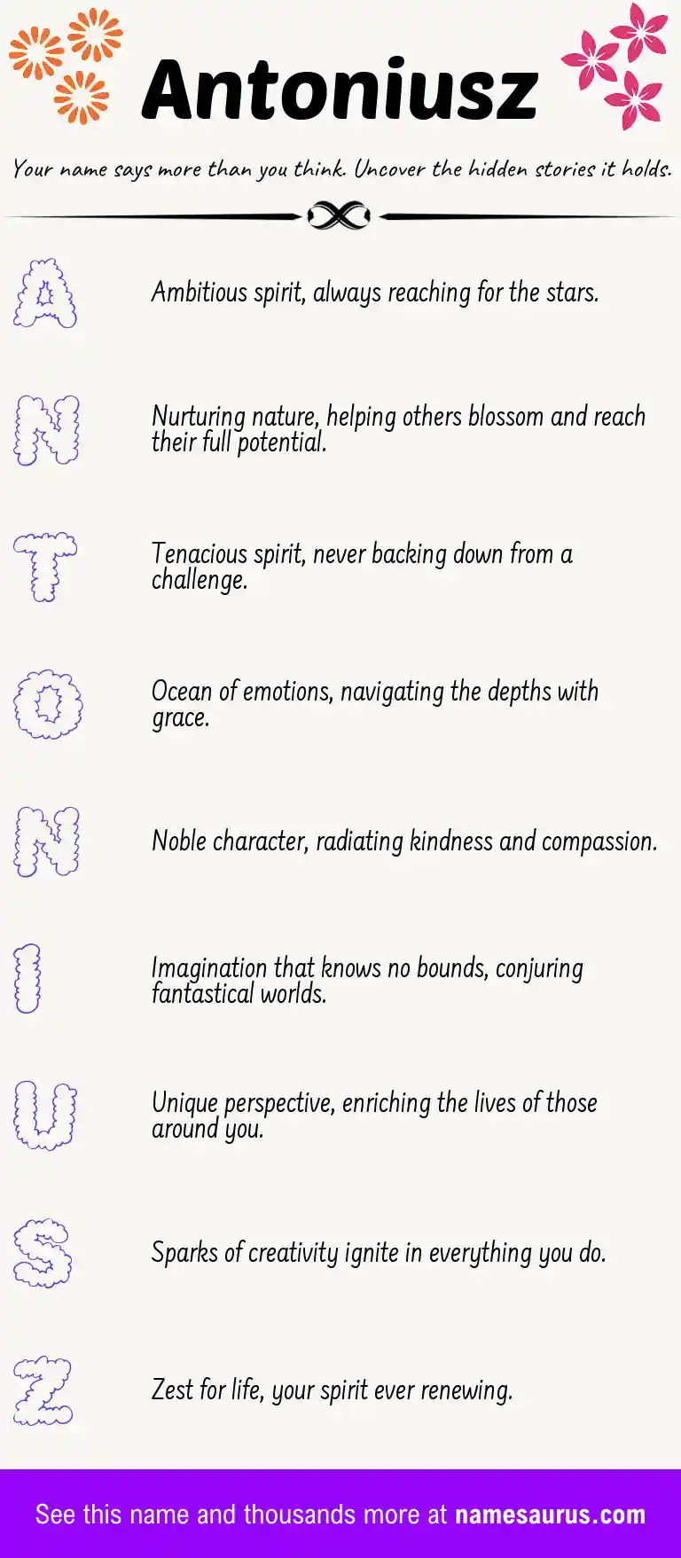 Acrostic poem about Antoniusz.