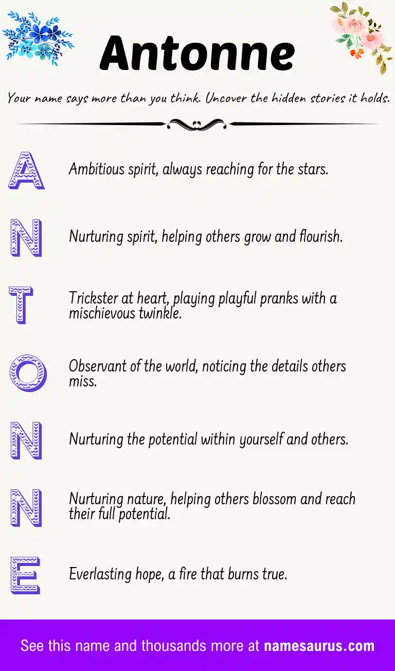 Acrostic poem about Antonne.