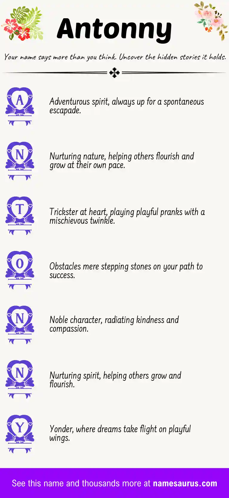Acrostic poem about Antonny.
