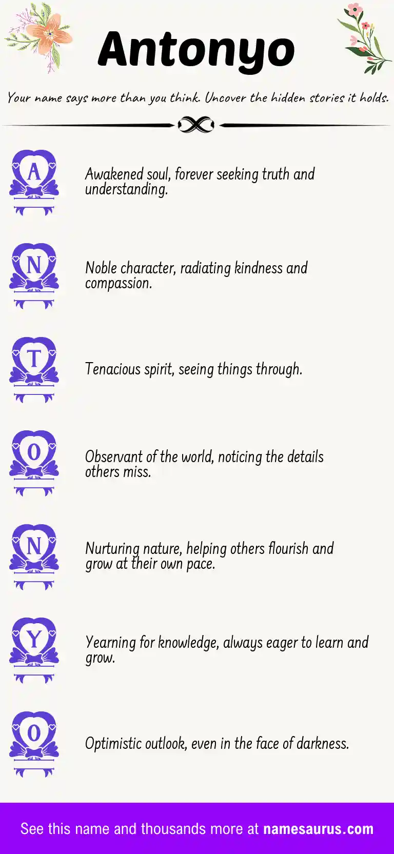 Acrostic poem about Antonyo.