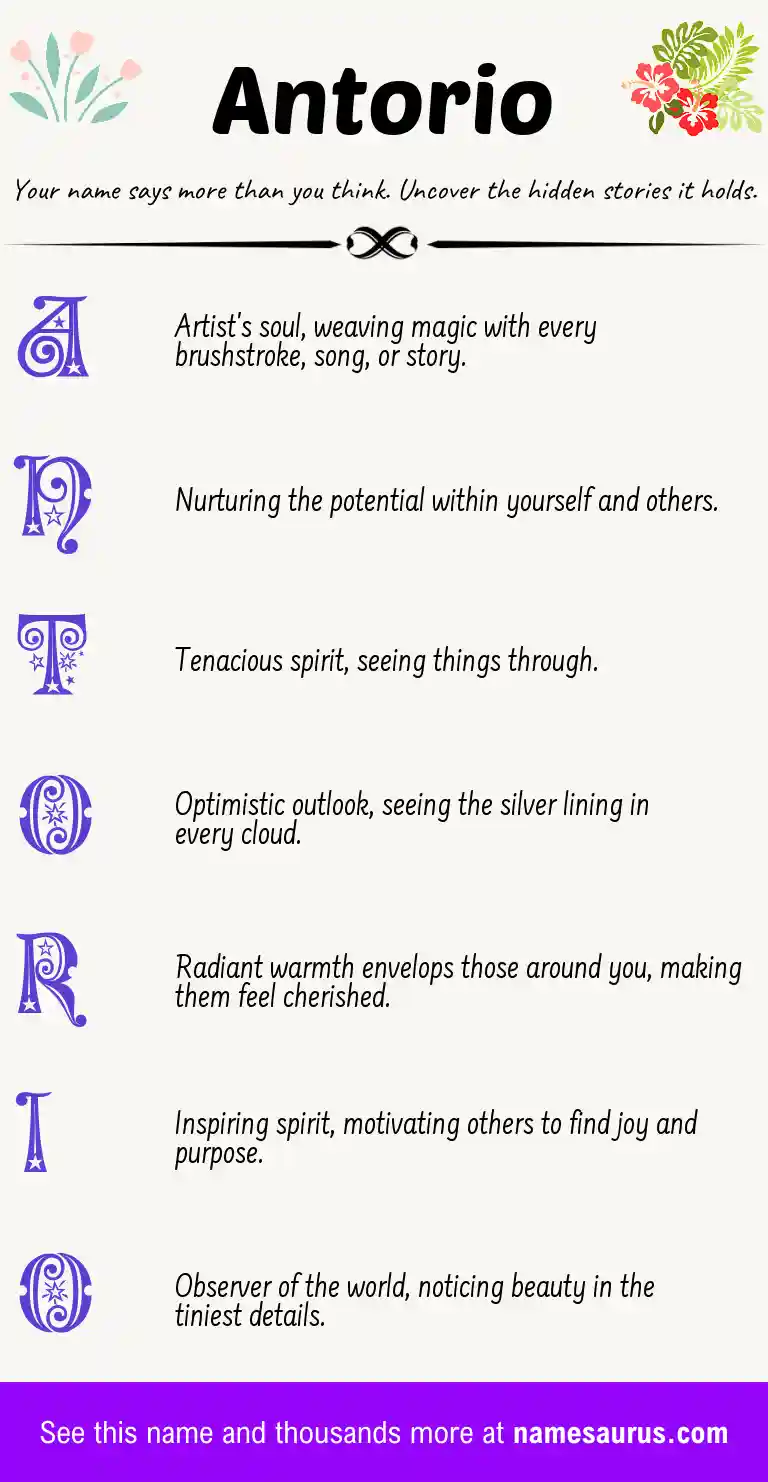 Acrostic poem about Antorio.