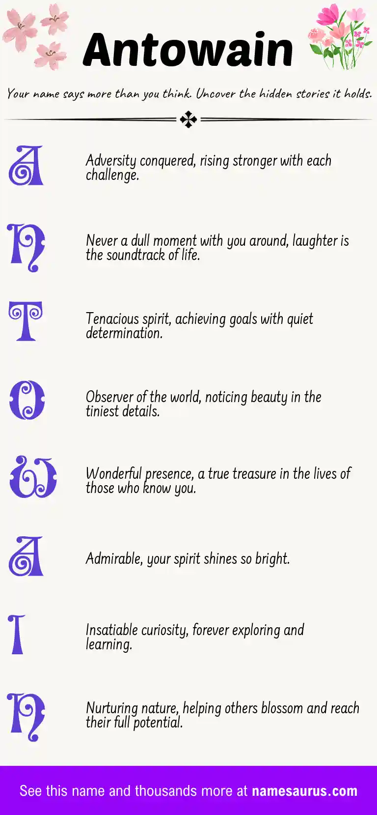 Acrostic poem about Antowain.