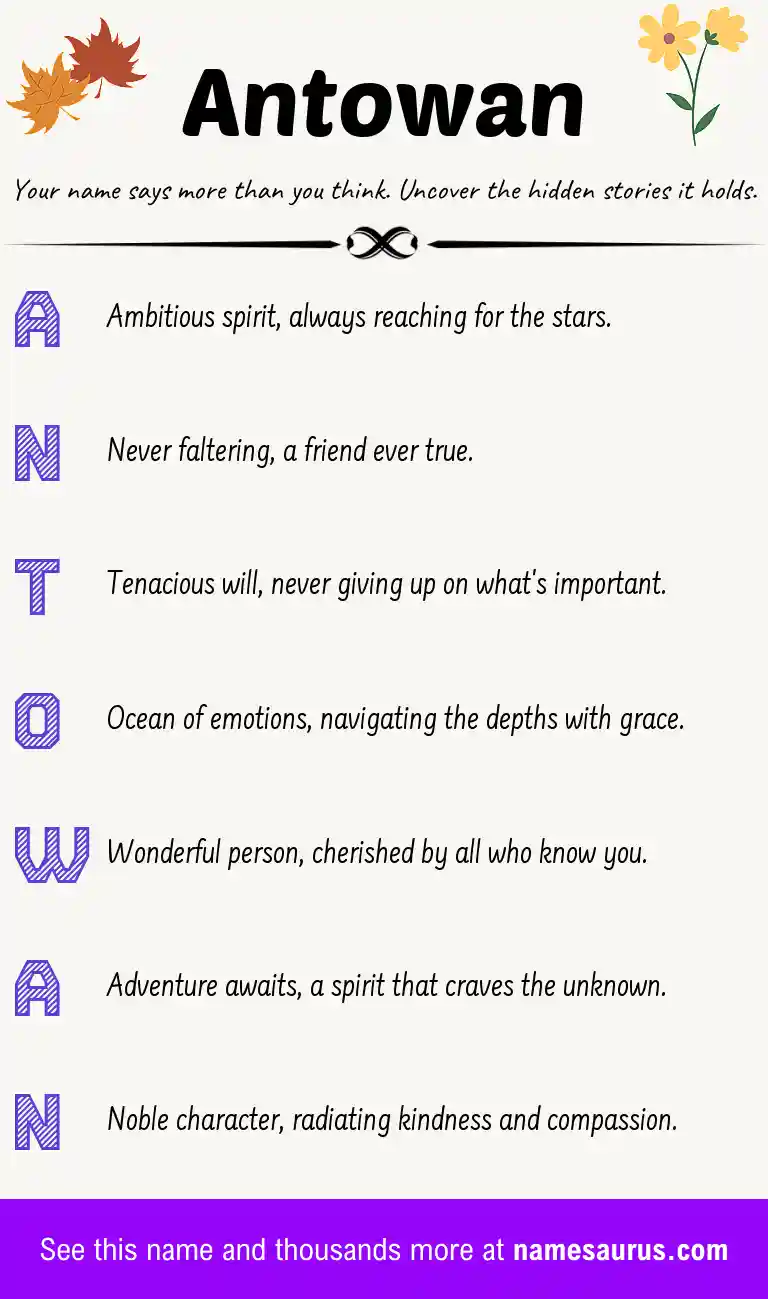 Acrostic poem about Antowan.