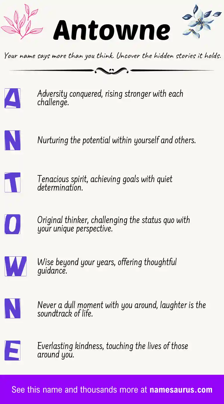Acrostic poem about Antowne.