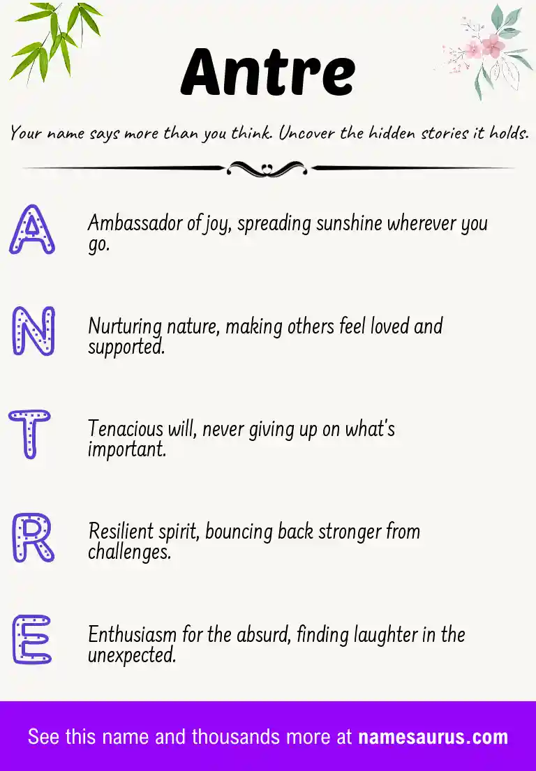 Acrostic poem about Antre.