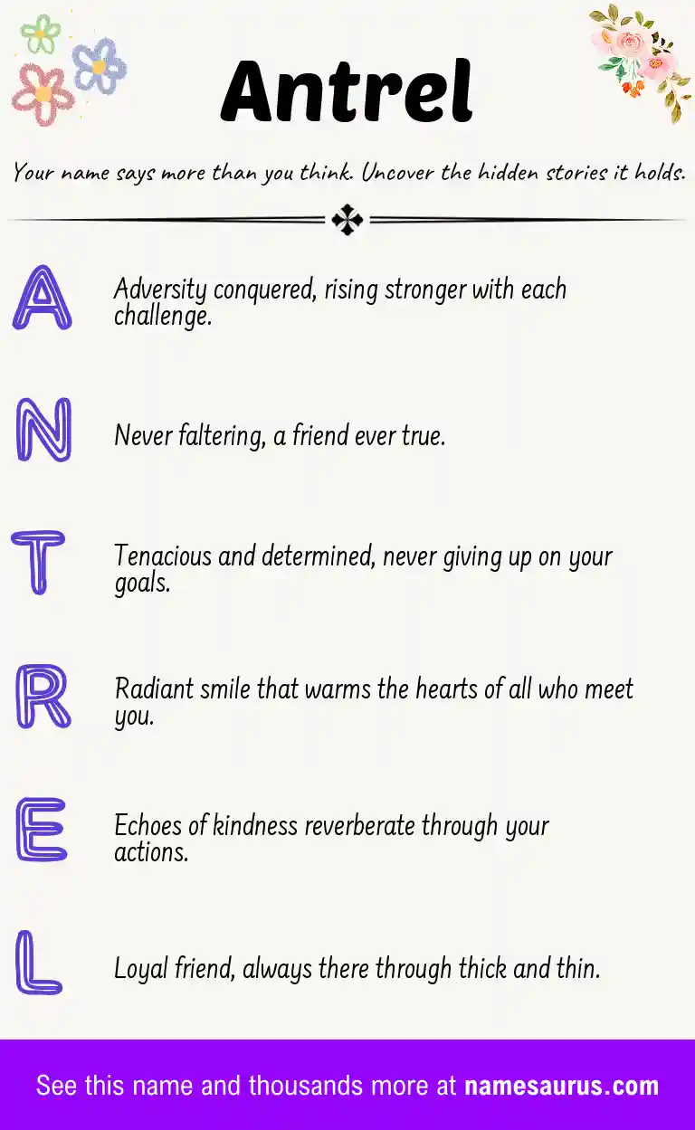 Acrostic poem about Antrel.