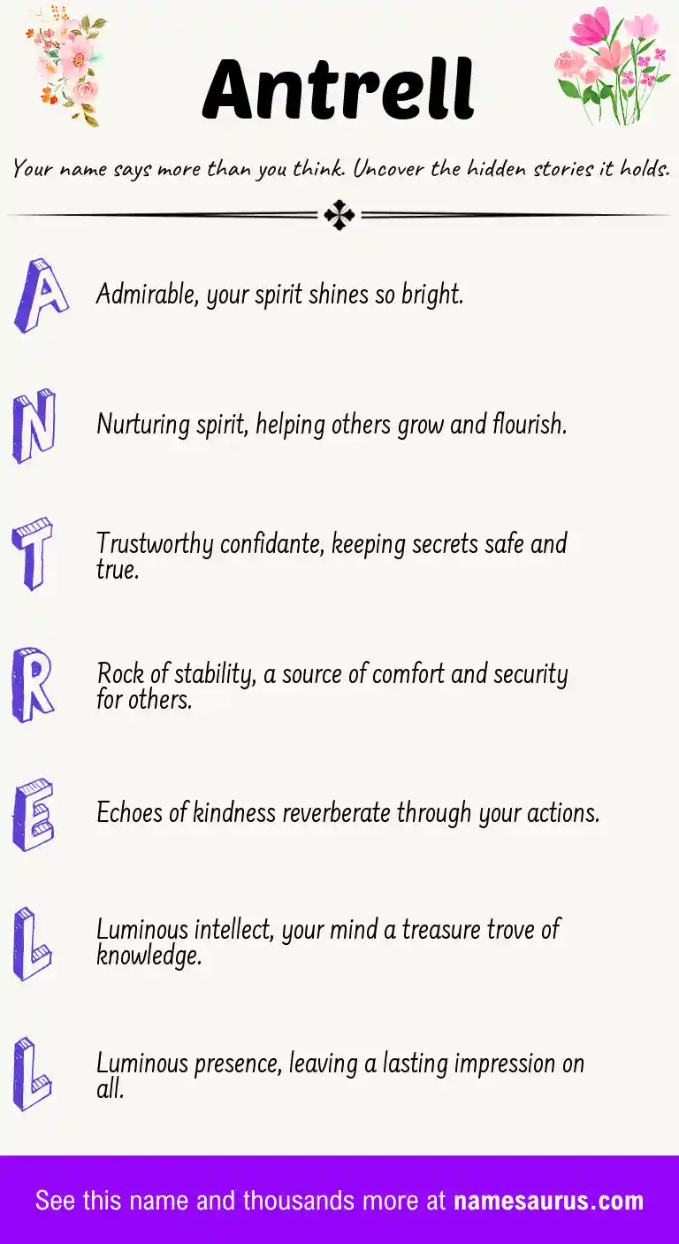 Acrostic poem about Antrell.