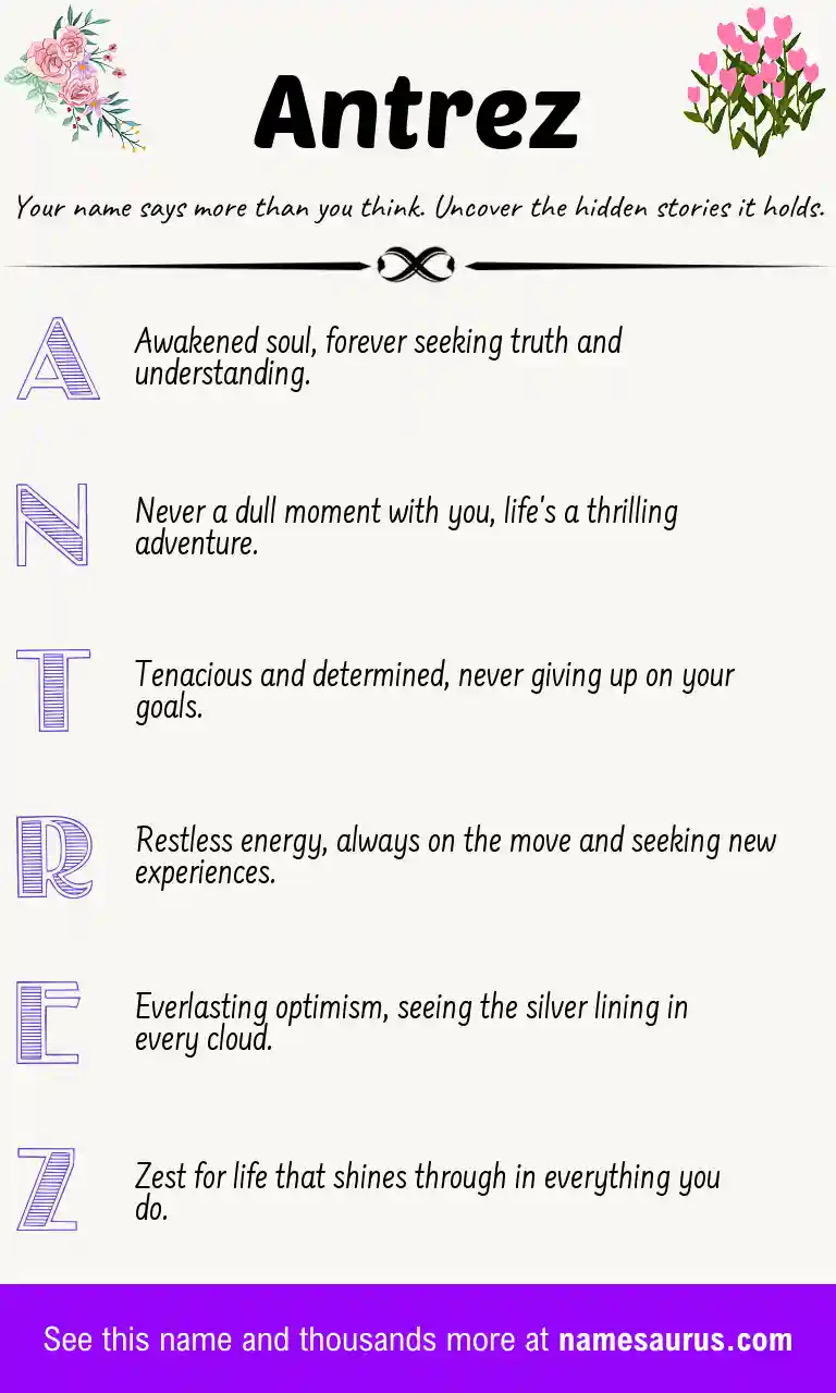 Acrostic poem about Antrez.