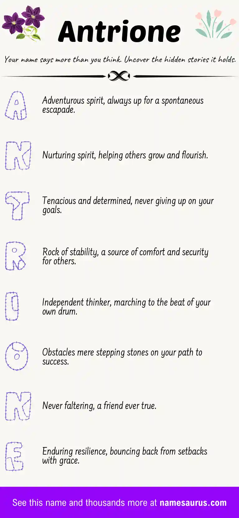 Acrostic poem about Antrione.