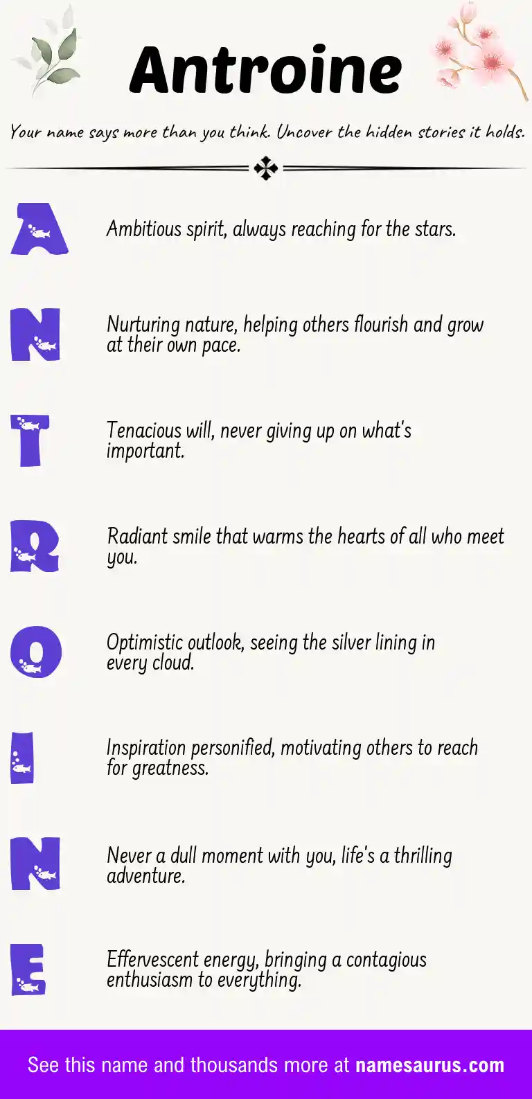 Acrostic poem about Antroine.