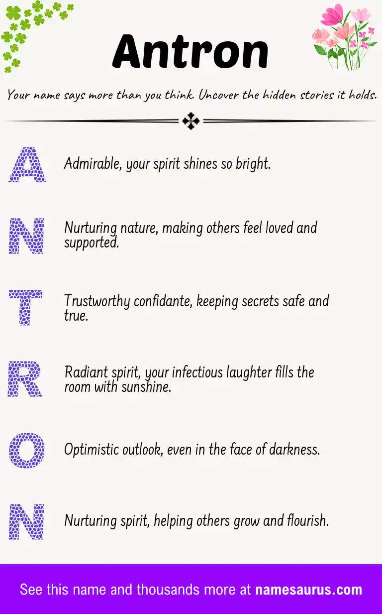 Acrostic poem about Antron.