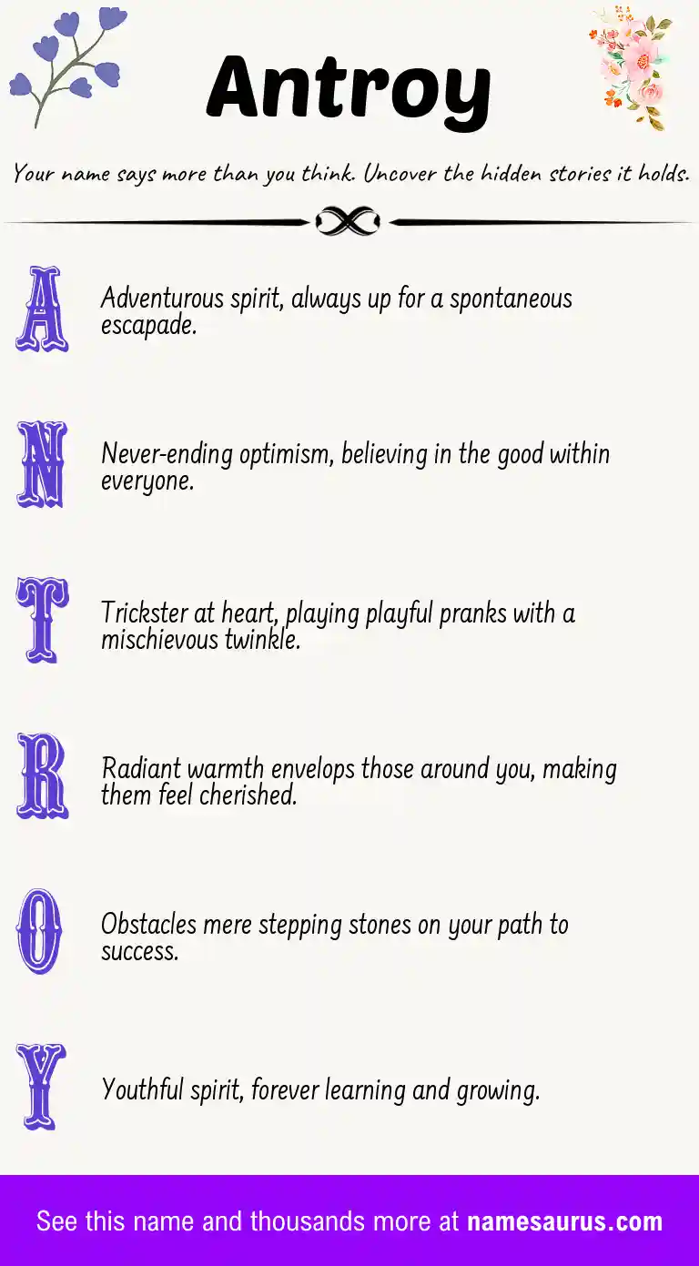 Acrostic poem about Antroy.