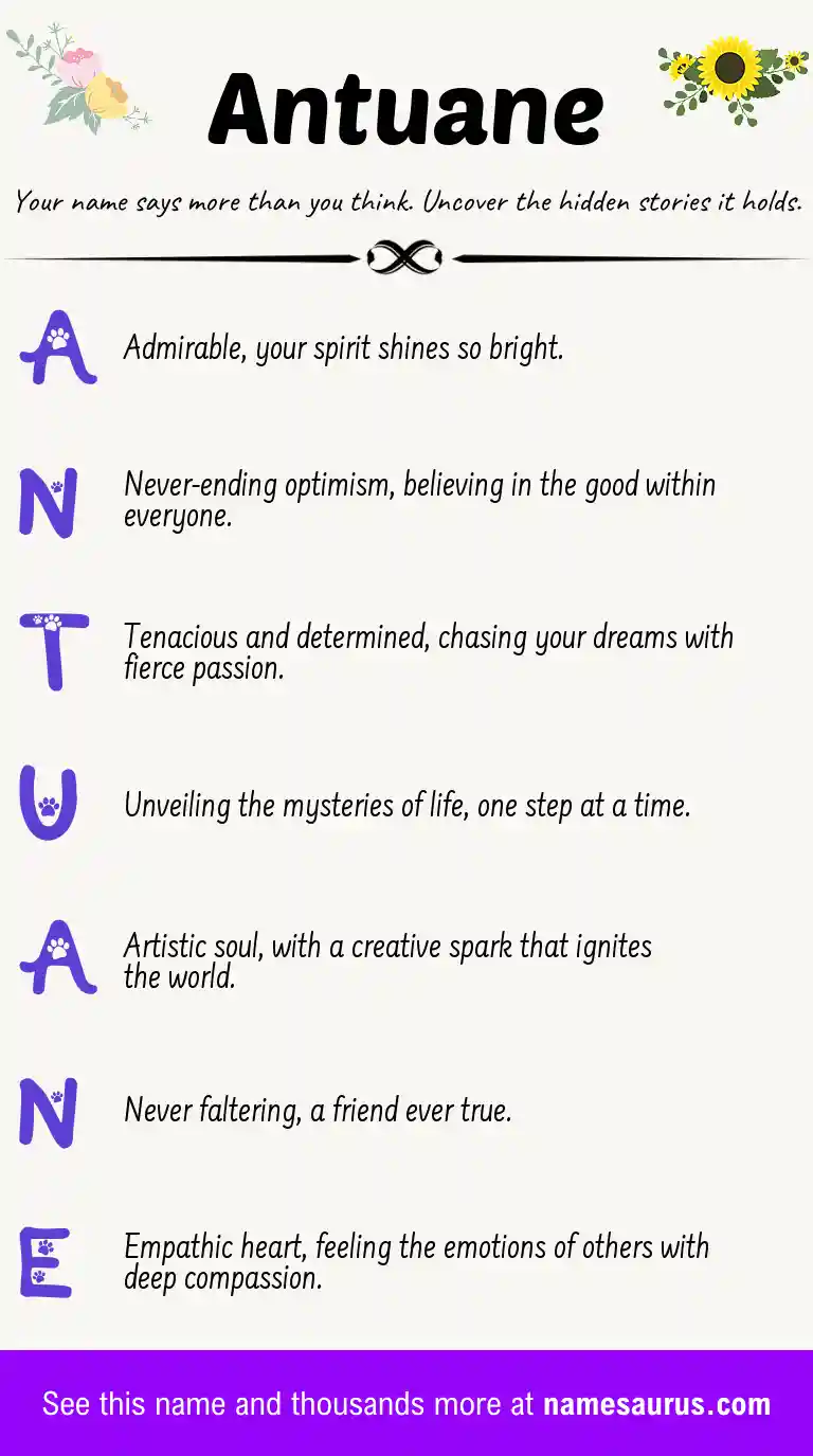 Acrostic poem about Antuane.