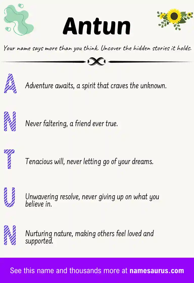 Acrostic poem about Antun.