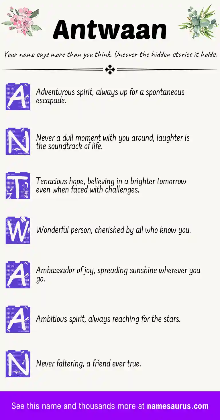 Acrostic poem about Antwaan.