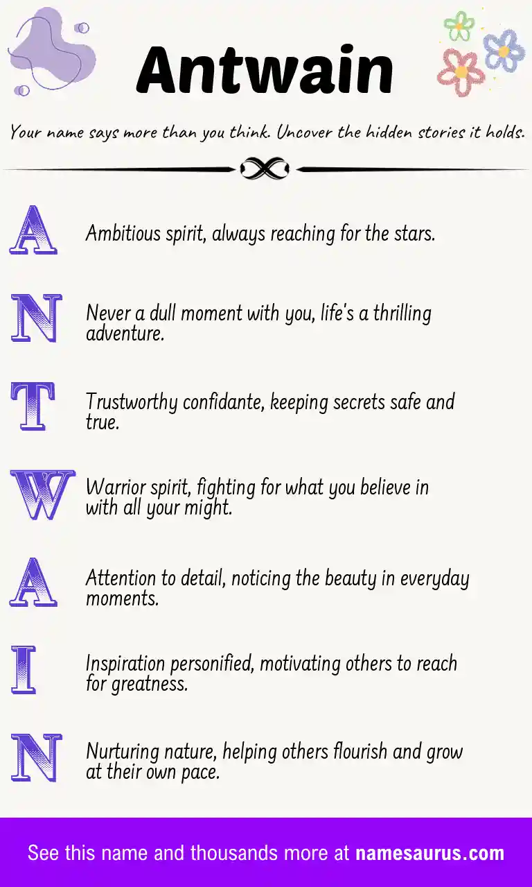 Acrostic poem about Antwain.