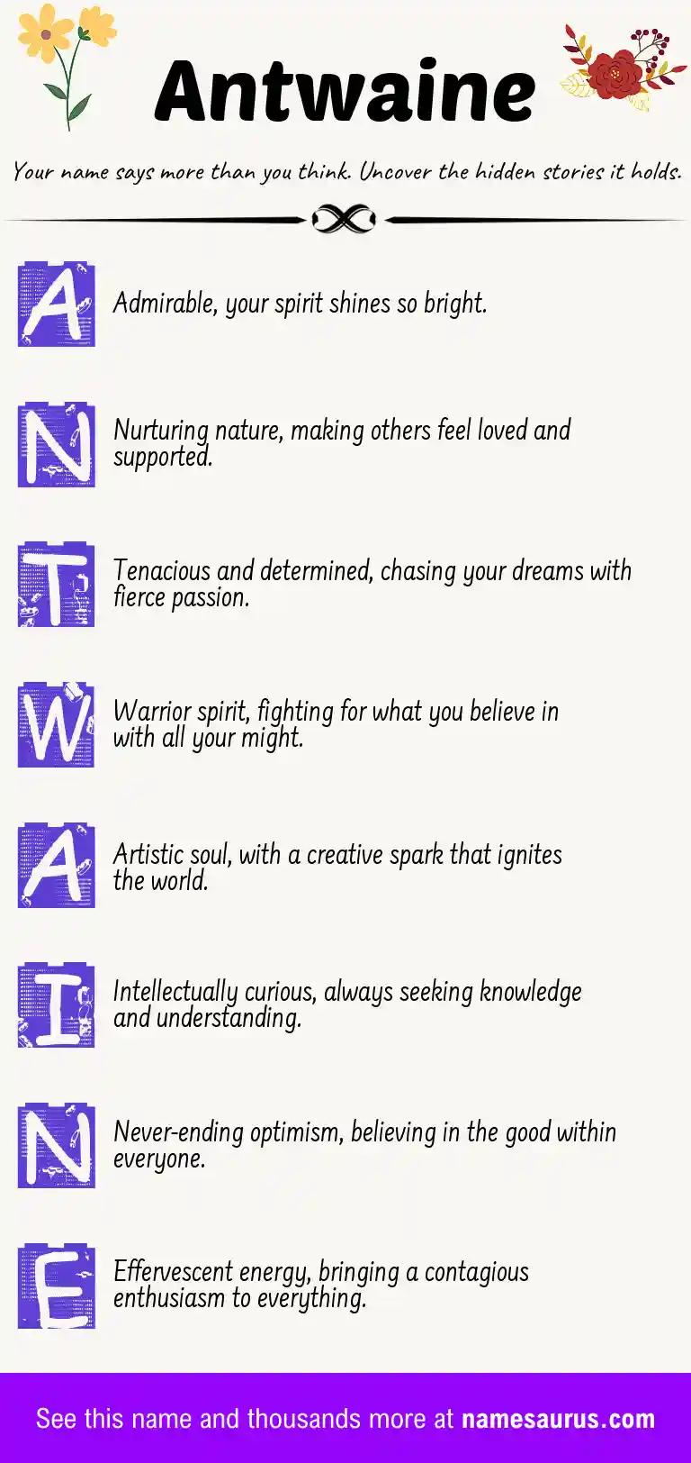 Acrostic poem about Antwaine.