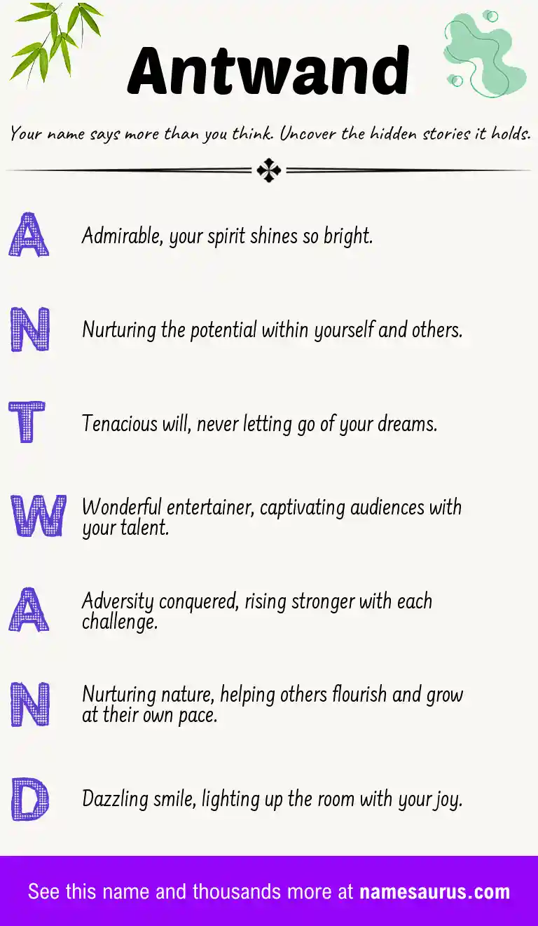 Acrostic poem about Antwand.