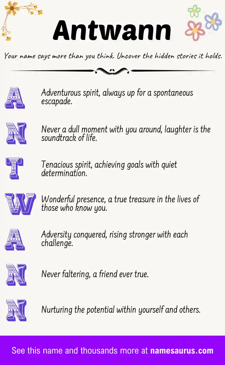 Acrostic poem about Antwann.