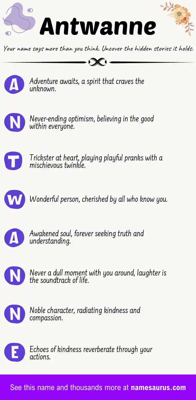 Acrostic poem about Antwanne.