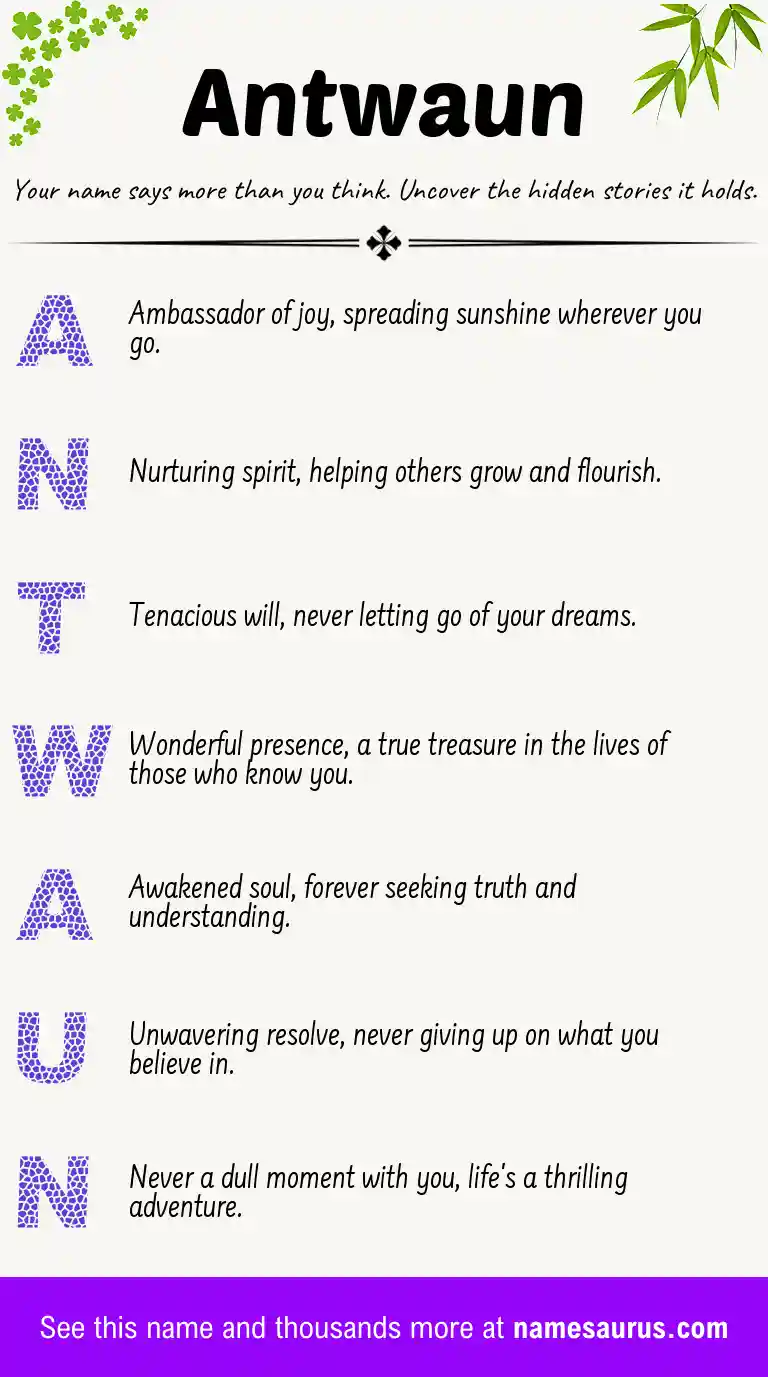 Acrostic poem about Antwaun.