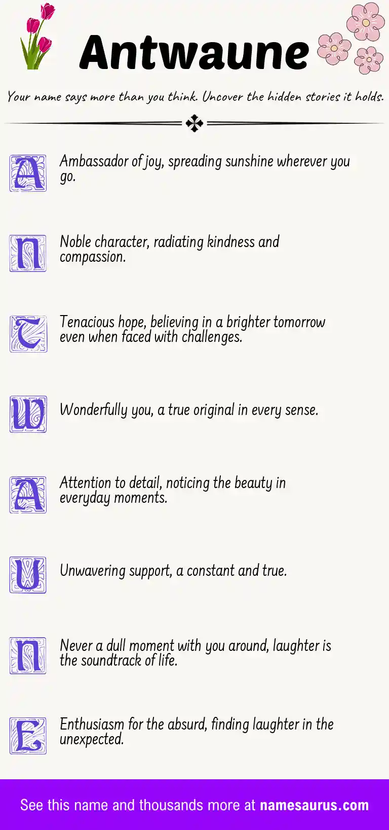 Acrostic poem about Antwaune.