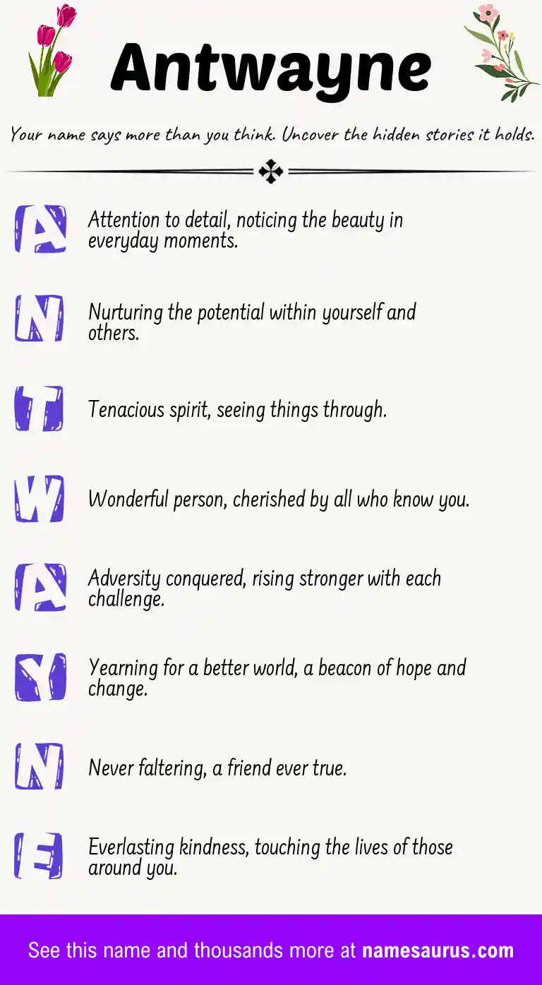 Acrostic poem about Antwayne.