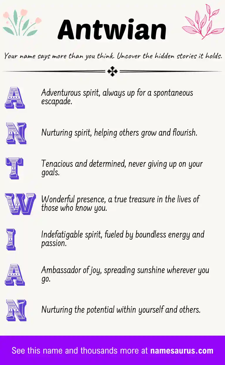 Acrostic poem about Antwian.