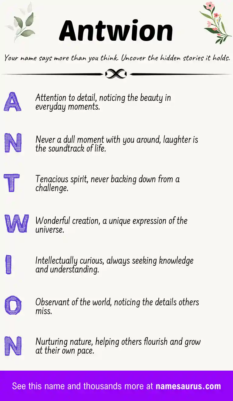Acrostic poem about Antwion.