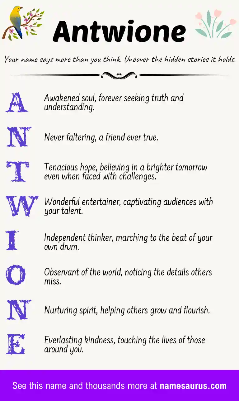 Acrostic poem about Antwione.