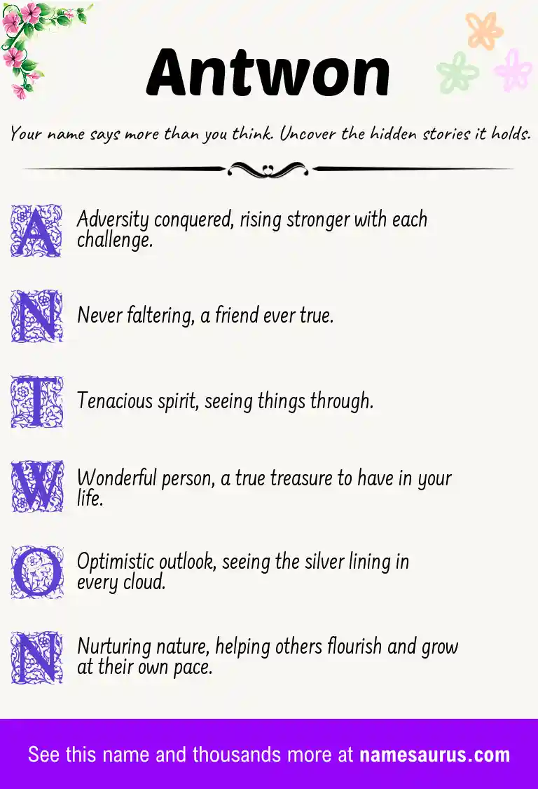 Acrostic poem about Antwon.