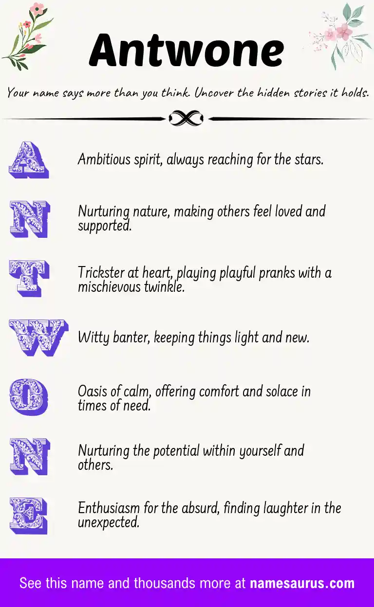 Acrostic poem about Antwone.
