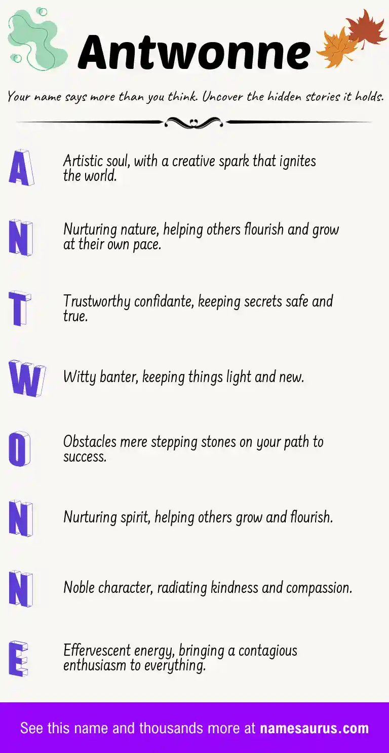Acrostic poem about Antwonne.