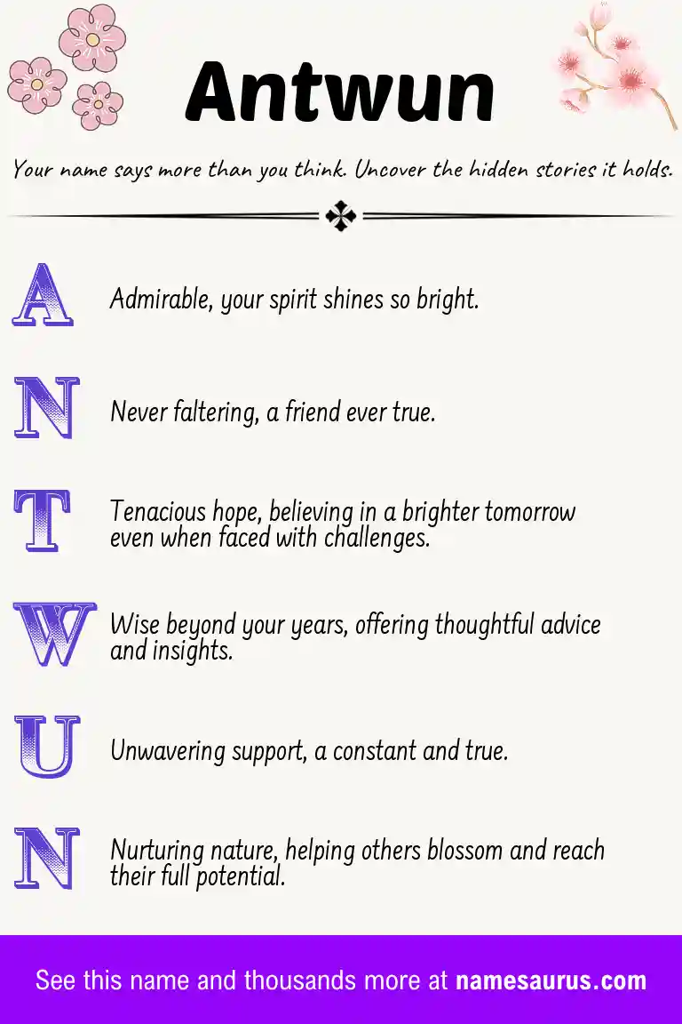 Acrostic poem about Antwun.