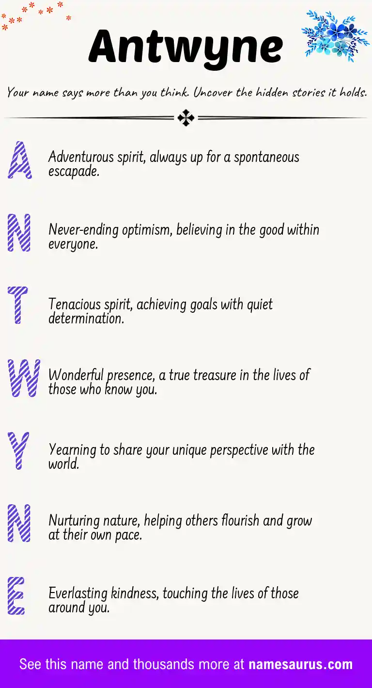 Acrostic poem about Antwyne.