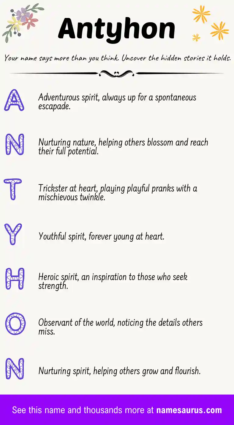 Acrostic poem about Antyhon.
